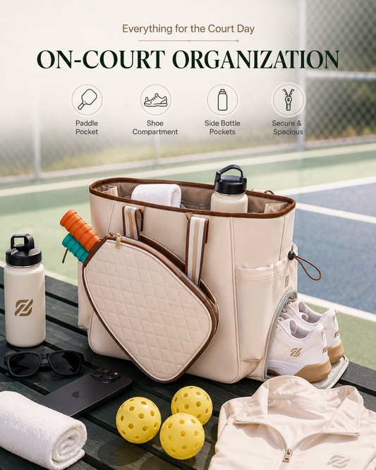 Women’s Pickleball Tote Bag with Shoe Compartment – Large Capacity Court Bag