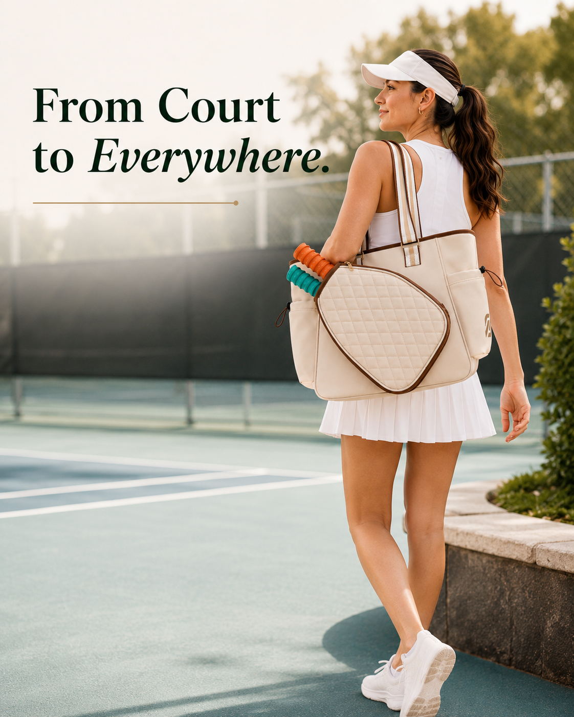 Women’s Pickleball Tote Bag with Shoe Compartment – Large Capacity Court Bag
