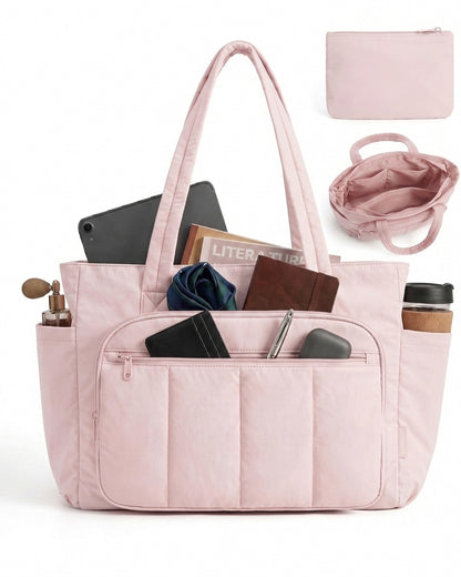 Puffy Travel Tote with Laptop Compartment