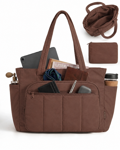Puffy Travel Tote with Laptop Compartment