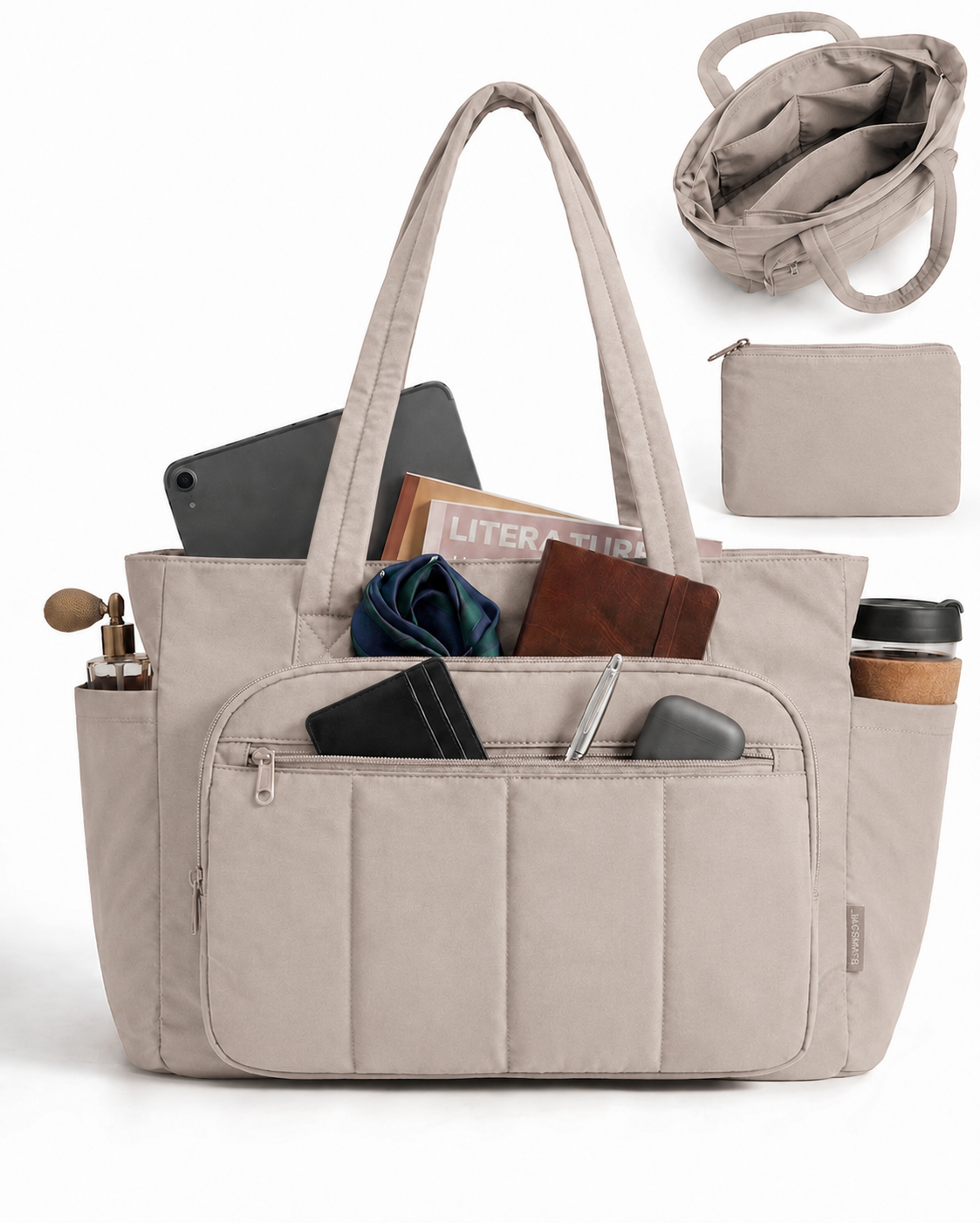 Puffy Travel Tote with Laptop Compartment