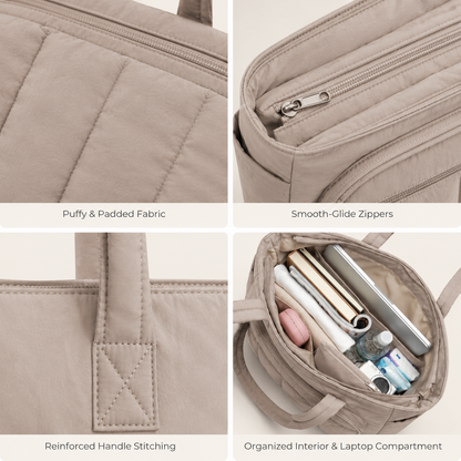 Puffy Travel Tote with Laptop Compartment